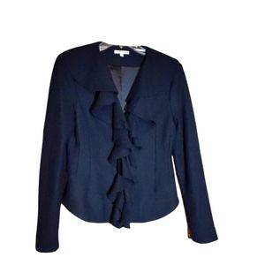 Boston Proper wool blend ruffle cardigan jacket
